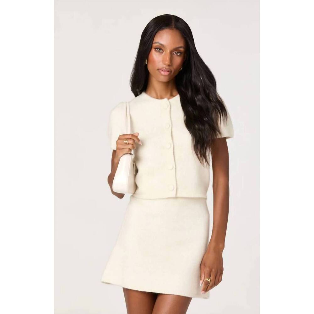 NEW ASTR jailyn short sleeve cardigan in cream